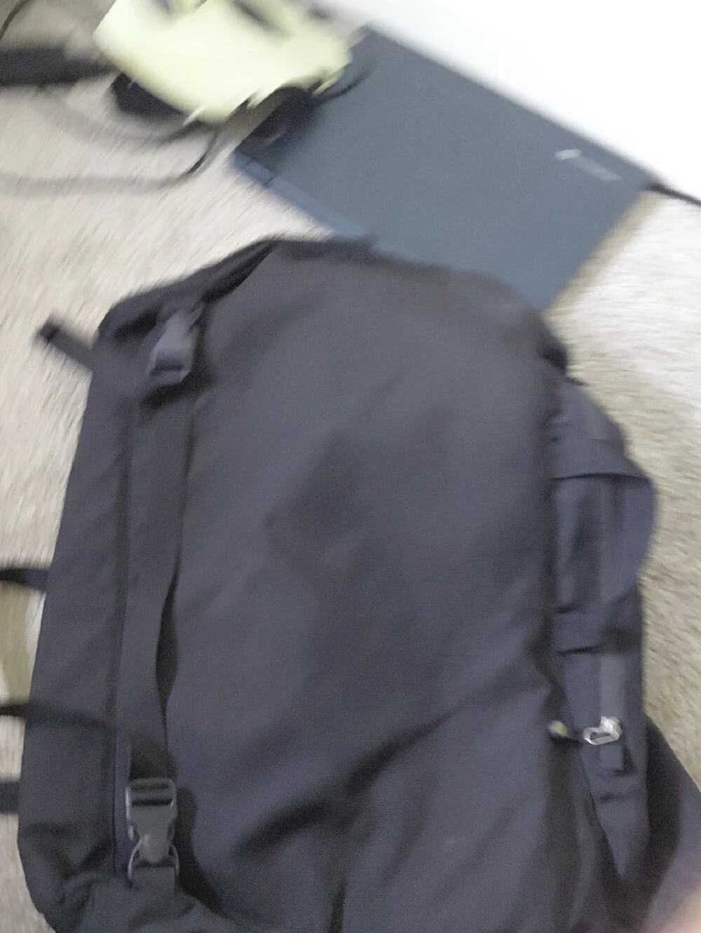 Patagonia Black Messenger Bag with Reflective Strip